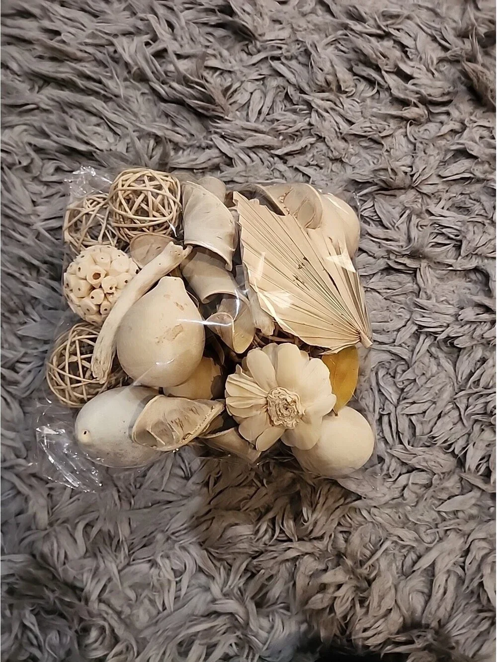 Wicker Rattan Nuts Collection of Table Centerpiece Decor Decorative Spheres